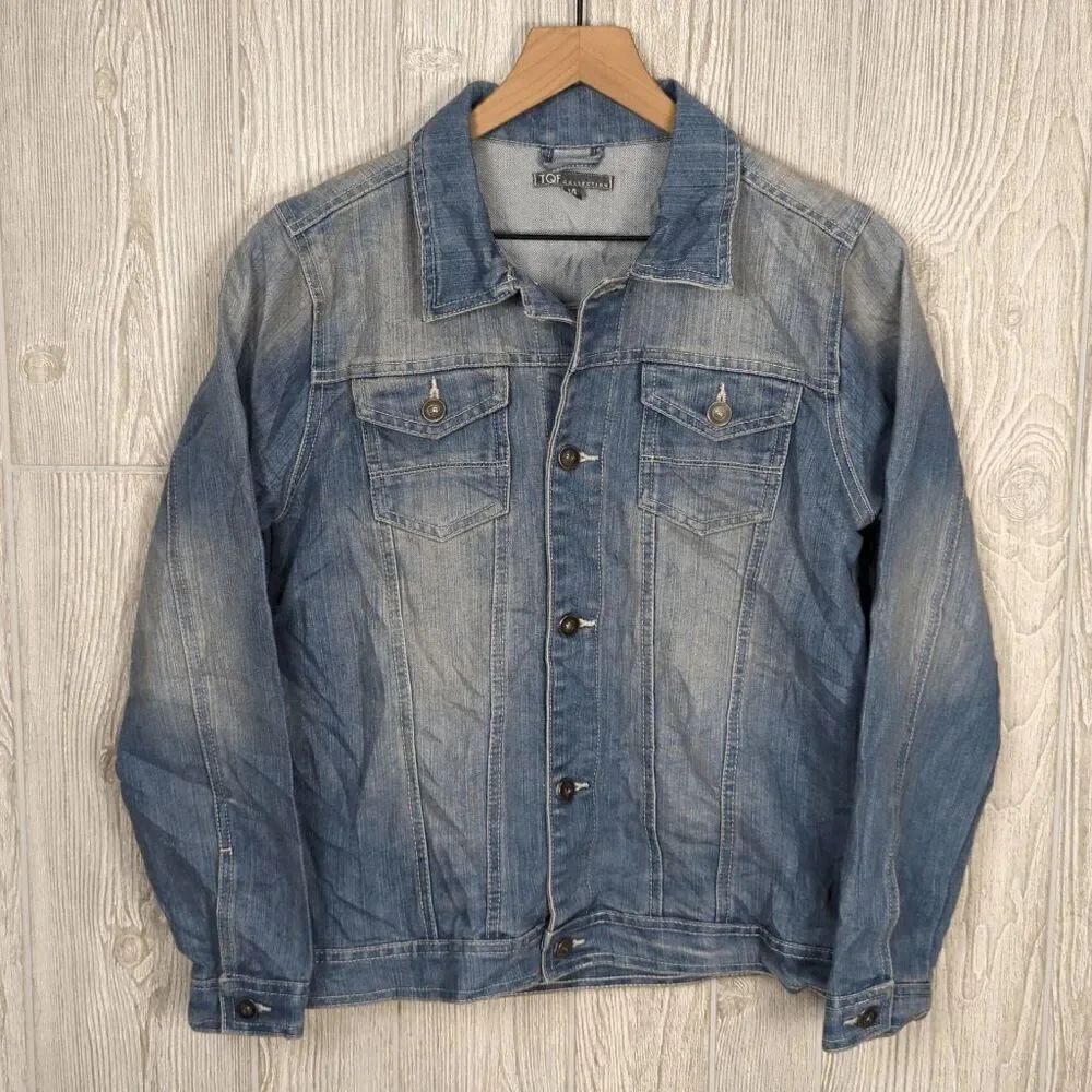 Vintage Women’s Size 14 Blue Light Wash Denim Trucker Jean Jacket Pockets